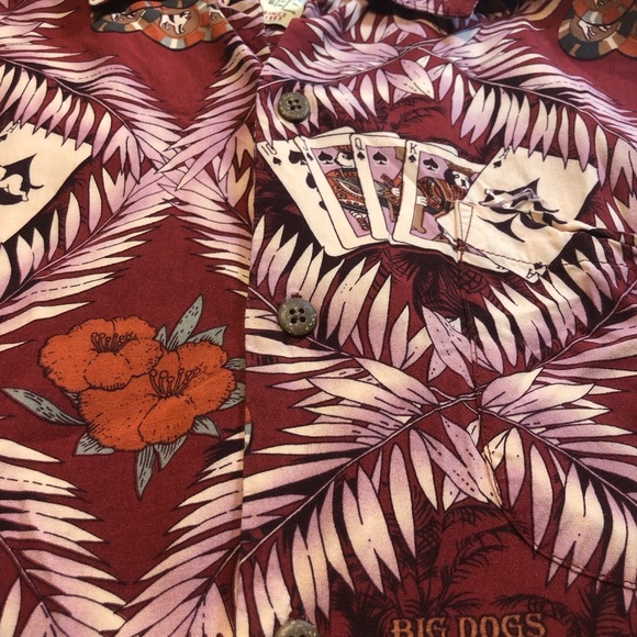 Vintage Big Dogs Hawaiian Shirt Big Dogs Play to Win Poker Hand Men’s XL - Picture 5 of 13